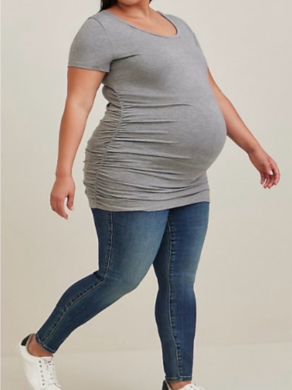 Torrid Plus Size Maternity Super Soft Scoop Neck Shirred Tee size 4